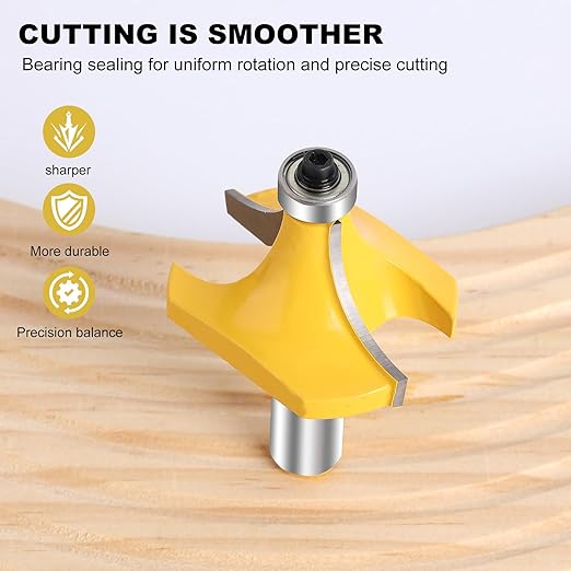 3/4-Inch Radius Round Over Edge Forming Router Bit 1/2-Inch Shank Roundover Router Bit 3/4" Radius Round Over Router Bits, Router Bits Round Over for Edging Forming Rounding