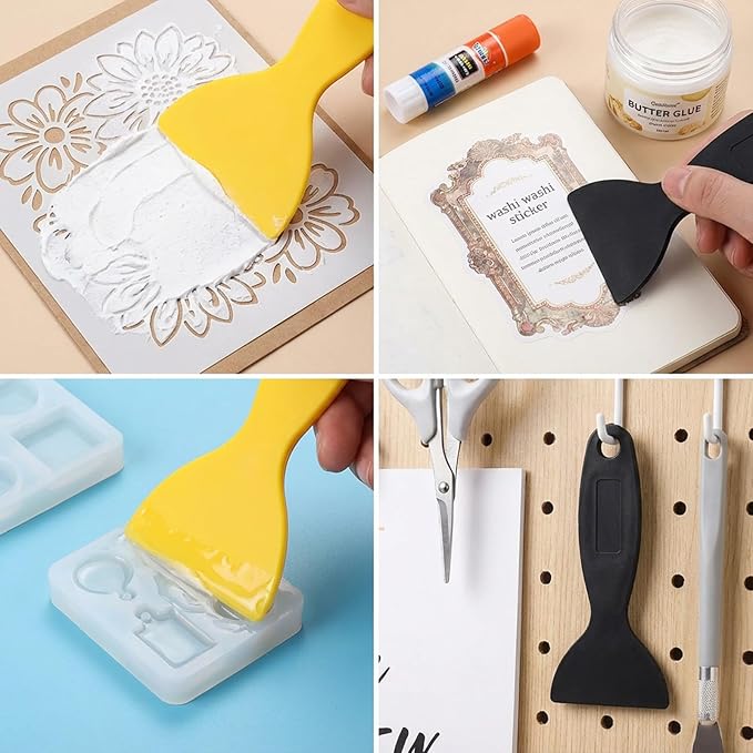 10 Pack Flexible Resin Scraper Plastic Spatula Paint Scrapers Air Bubble Remover Sticker Installation Tool for 3D Printing Resin Removal Wallpaper Decal Installation Spackling Patching