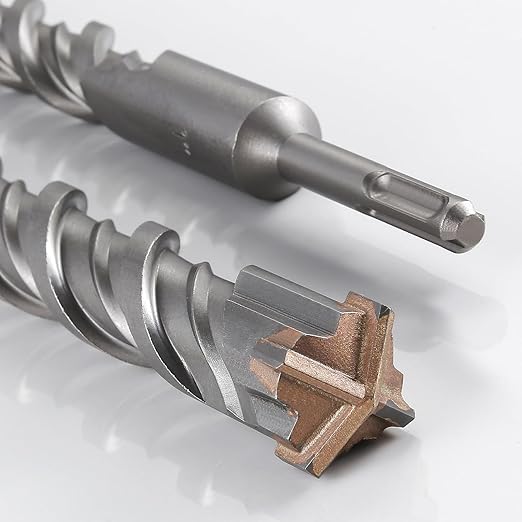 Concrete Drill Bit lengthening 1pcs 9/16" X 12"-10" Cross-Type Double Thread Carbide Material Suitable for Concrete, Brick, Cement Walls, Stone, Extra Long Hammer Drill Bits for Concrete