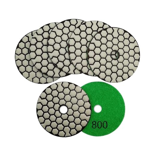 SHDIATOOL 3 Inch Dry Diamond polishing Pads Grit 800 for Granite Marble Quartz(7-Pack)