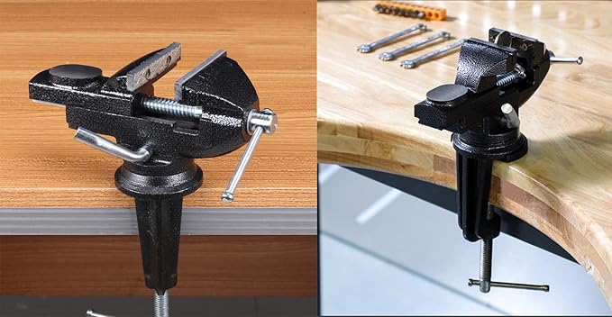 MYTEC Home Vise Universal Rotate 360째 Work Clamp-On Vise, 3.2" black
