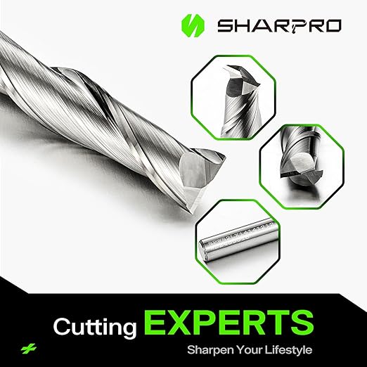 Spiral Upcut Router Bit 1/4 Inch Shank 1/4 Inch Cutting Dia. 1'' CL. Extra Long 2-1/2'' OVL. Solid Carbide Up Cut 1/4 CNC Router Bits, Ideal for Wood Inlay, Plunge Plastic 5PCS