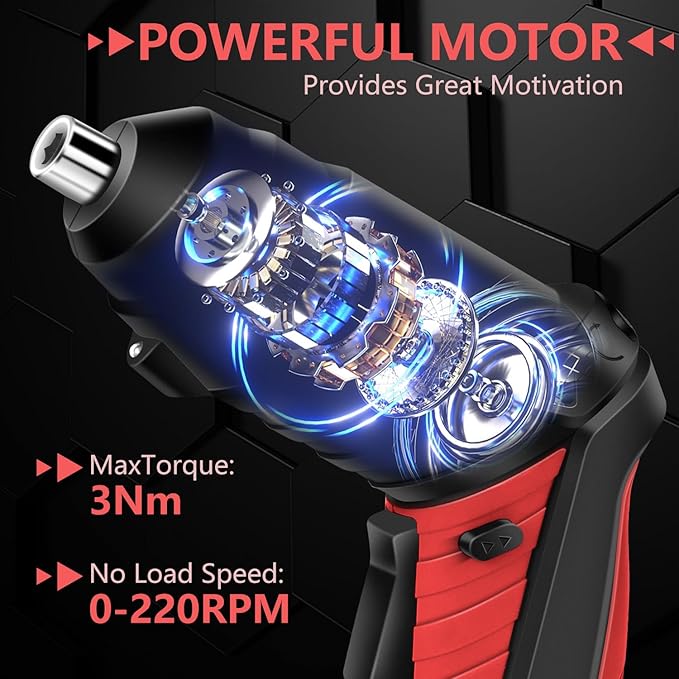 Electric Screwdriver Cordless Rechargeable Small Power Drill Set 3.6V Li-ion 3.5Nm Max Torque Electric Rotatable with LED Light Screwdriver,14Pcs