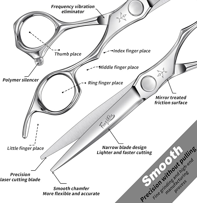 High-end Professional Extremely Very Sharp Barber Hair Cutting Scissors Hairdresser Shears For Hair 6 Inch Haircut Scissor Made Of Stainless Steel For Hairdressing Salon and Home Use