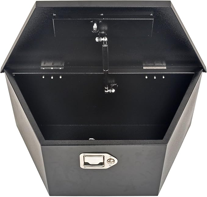 26 Inch Steel Tongue Tool Box with Lock and 2 Keys, Underbody Storage Truck Bed Organizer Toolbox for Trailer Pickup RV, Job Tool Chest, 26 X 13.3 X 12 Inch, Black