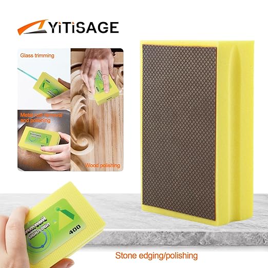 1pc Diamond Hand Polishing Pads Grit 400 Foam Sanding Block for Ceramic Tile Glass Grinding,Sanding Blocks Polishing