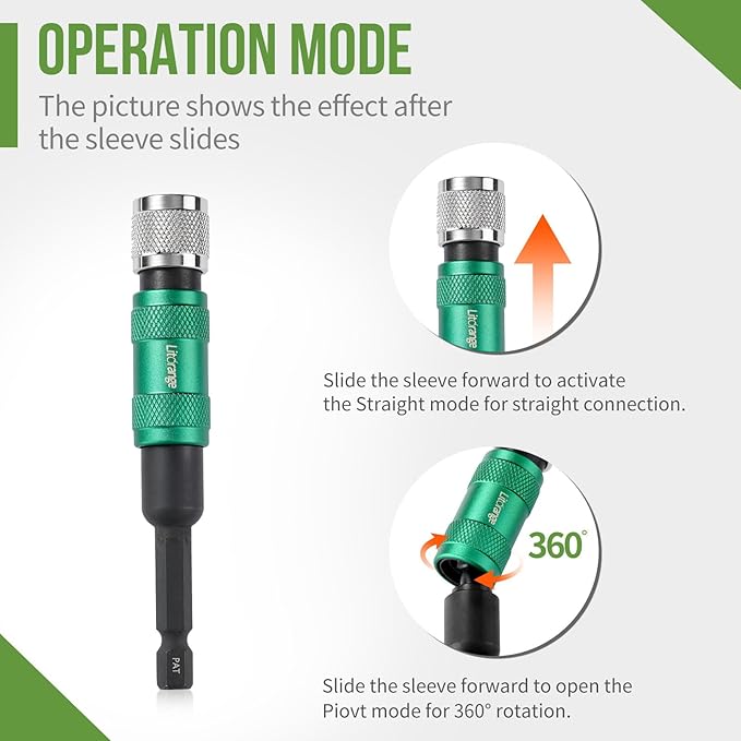11PCS 90mm Universal Magnetic Pivoting Impact Screwdriver Drill Bit Holder, Mechanical locking And Quick Release Design, 1/4 Hex Shank, With 10 x 25mm Bit Fit for Swivel Drill Bit Extender