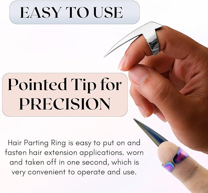 Silver Professional Hair Extension Tools Kit - Complete Set with Microbeads Crimping Plier, Micro Ring & Tape-in Remover Plier, Hair Parting Tool, Bead Loop & Needle Pulling Hook