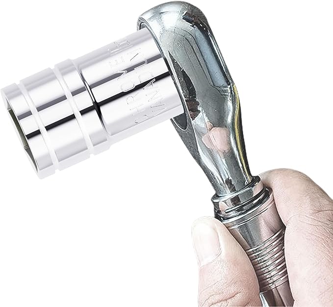 15mm Shallow Socket, 1/2 Inch Drive, 6-Point, Metric, Heat Treated CR-V Steel Short Sockets, Full Polishing, 1.5 Inch Length