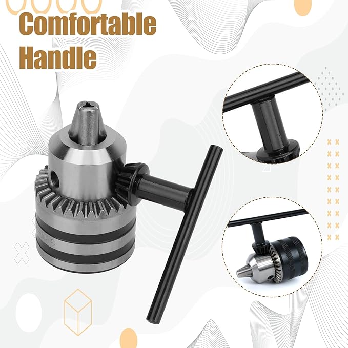 4 Pcs Chuck Key for Drill Press Carbon Steel 4 in 1 Steel Drills Chuck Key Wrench Set 1/4" 3/8" 1/2" 5/8" Sizes Drills Electric Clamping Tool for Drill Power Tools (Black)