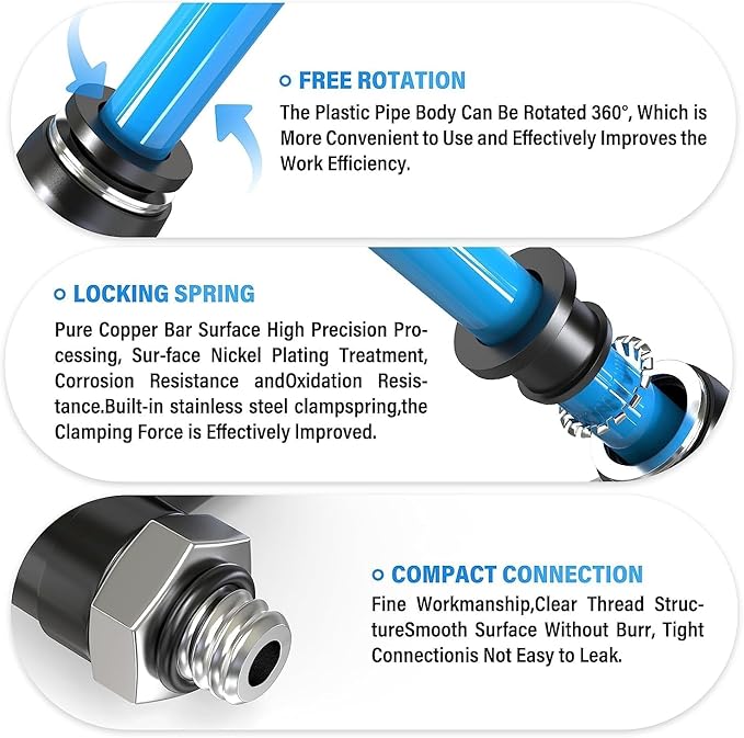 TAILONZ PNEUMATIC Male Elbow 1/4 Inch Tube OD x UNF 10-32 Thread 90 Push to Connect Fittings PL-1/4-U10 (Pack of 10)