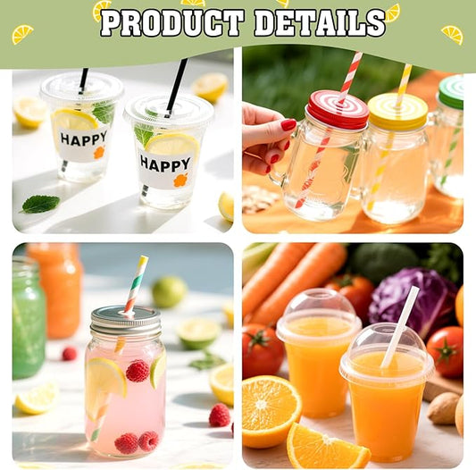 Zkptops 3 Pack Straw Puncher for Plastic Lids Lemonade Cups Stainless Steel Straw Hole Puncher for Deli Containers Fresh Squeezed Lemonade Stand Supplies Kit Includes Punching Tool Cleaning Brushes