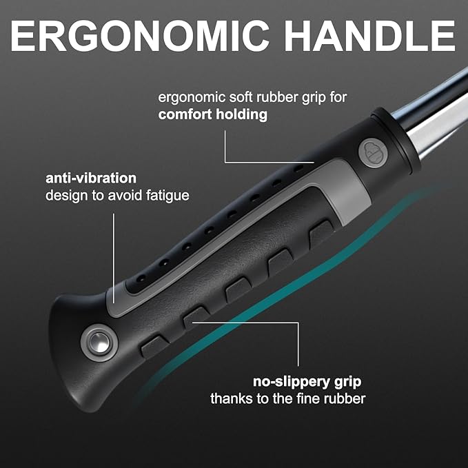 N NOAH Welding Chipping Hammer, 28oz, #45 Carbon Steel with Shock Reduction Grip, Professional Slag Removal Tool for Welders, Welder Hammer, Welding Hammer, Welder Chipping Hammer