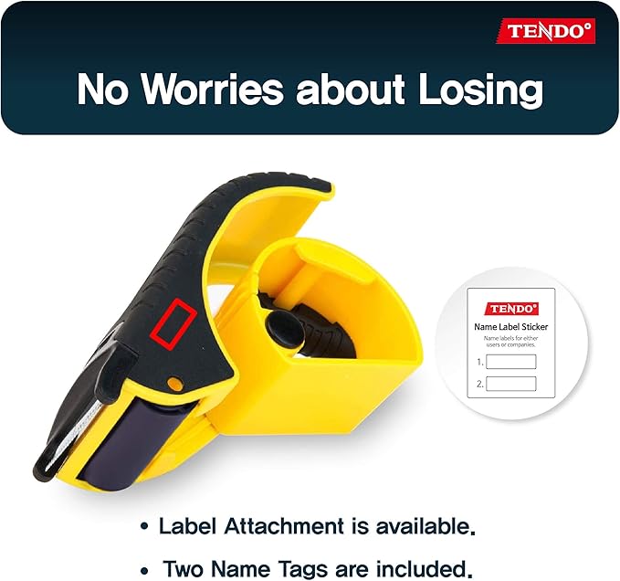 Heavy Duty Shipping Tape Dispenser: TENDO째 Essential Line ??Reusable, Replaceable, Eco-Friendly 2?쇺?Master Piece Dispenser with Patented 10째 Sloped Chromium Blades - P-1200 (3th Gen.)_Yellow