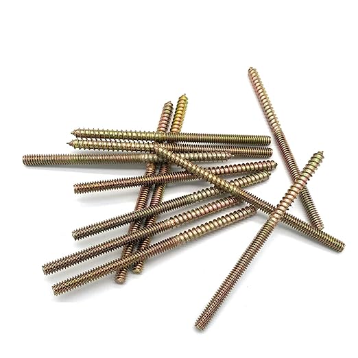 12 Pack 1/4-20 x 4-1/2 Inch Hanger Bolts Double Headed Wood Dowel Self-Tapping Screw for Furniture Double Threaded Rods 114.3mm Length