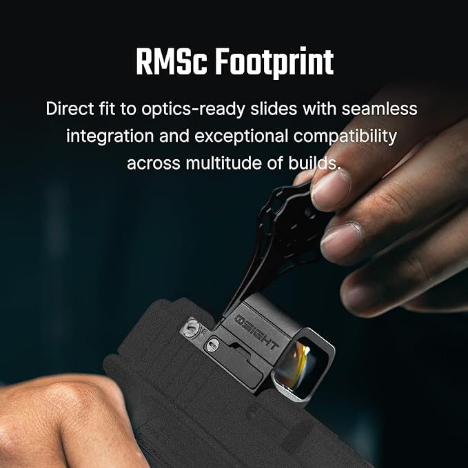 OSIGHT SE Enclosed Micro Red Dot Sight - RMSc/K Footprint Compatible | 2 MOA Dot & 32 MOA Circle Dual Reticle System | Durable Compact Reflex Sight