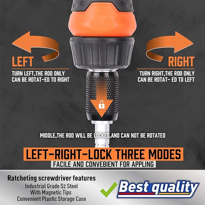 Amartisan 18-in-1 Screwdriver Set (Orange, 34-Piece Multi-bit Screwdriver Set)