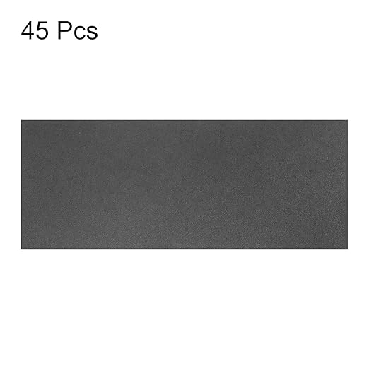 HARFINGTON 45pcs Sandpaper 600 Grit 9 x 3.6 Inch Waterproof Backing Silicon Carbide Abrasive Wet Dry Sanding Sheets for Wood Finishing, Metal Sanding, Automotive Polishing