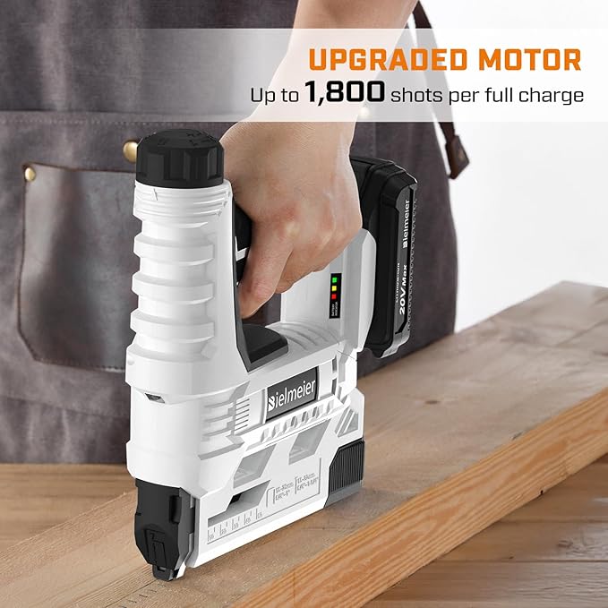 BIELMEIER 20V Nail Gun Battery Powered, 18 Gauge 2 In 1 Cordless Brad Nailer Stapler for Upholstery and Carpentry, Electric Staple Gun Includes a 2.0Ah Battery, 1590Pcs Staples and Nails