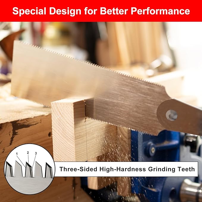 WETOLS Hand Tools, 9.5" Japanese Pull Saw with Double Edges of 10/17 TPI, Sharp and Light Ryoba SK5 Woodworking Cuttter, Woodworking Tools Gifts for Men and Women