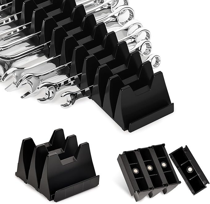 84 pcs Magnetic Modular Wrench Organizer Wrench Holder - Wrenchs Tool Organizers for Tool Drawer Storage, Wrenchs Rack with Metric SAE Labels, Tool Storage Set Holder Festival Mechanics pcs