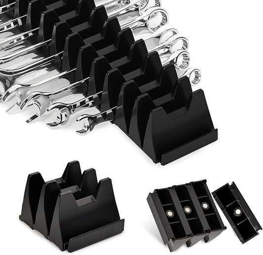 84 pcs Magnetic Modular Wrench Organizer Wrench Holder - Wrenchs Tool Organizers for Tool Drawer Storage, Wrenchs Rack with Metric SAE Labels, Tool Storage Set Holder Festival Mechanics pcs