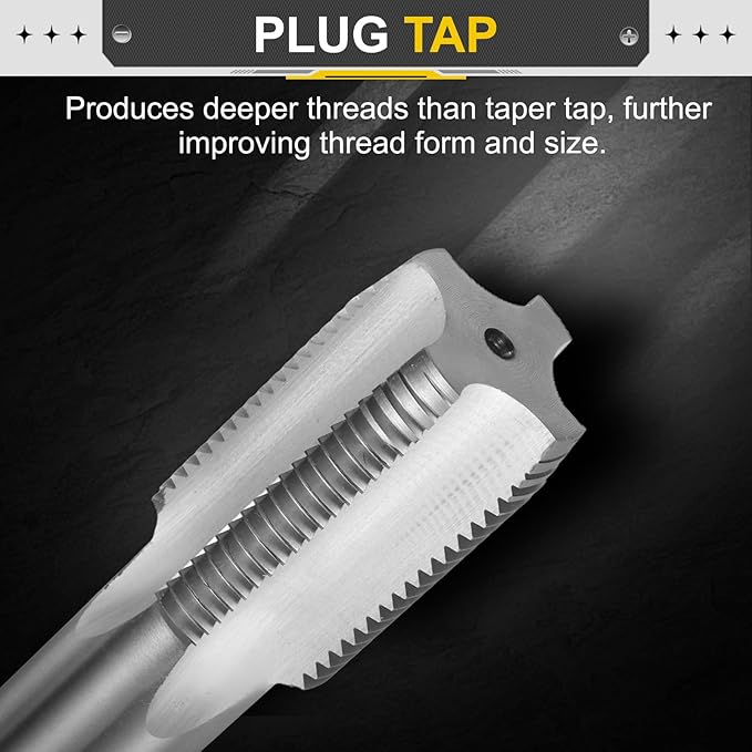 uxcell Hand Plug Tap M38 x 3 H2 Metric Thread Plug Style Taps Straight Flute Screw Tapping Threading Tool High Speed Steel HSS6542