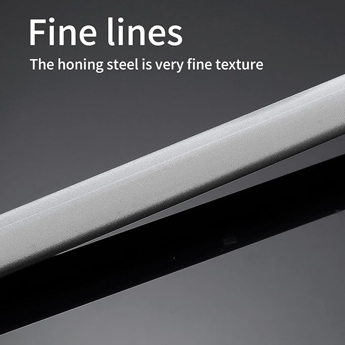 10 inch Honing Steel Honing Rod, Kitchen Knife Sharpener, High Carbon Steel, Fine Lines, High hardness,Helps Repair Restore Polish Blades Sharpening Steel