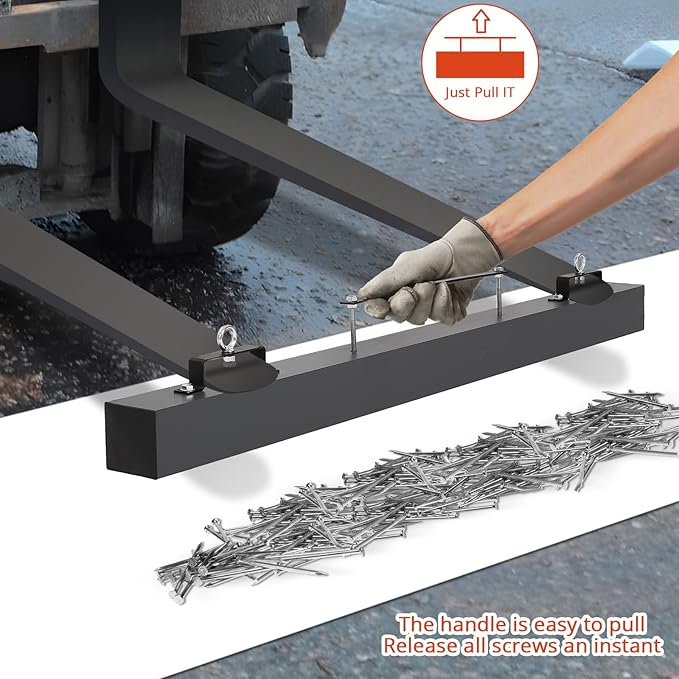 Magnetic Sweeper 48 in Hanging Magnet Sweeper 120 LBS Nail Magnet Hang Type Magnet Sweeper Magnetic Nail Sweeper Magnetic Sweepers fits Forklift