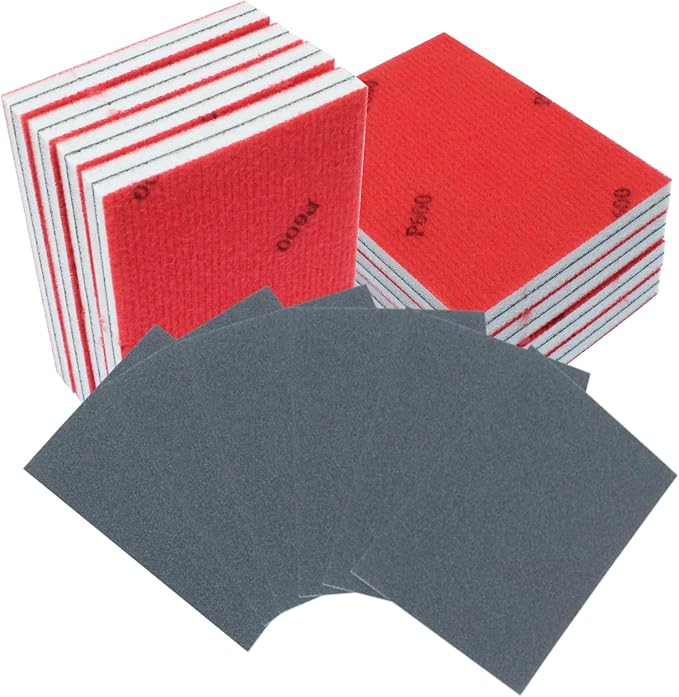 20Pcs 600 Grit Sanding Sponge, 4" x 3" Soft and Cozy Sponge Wet Dry Sandpaper, Ultra Fine Grit Sanding Sponge for Smooth Finishing