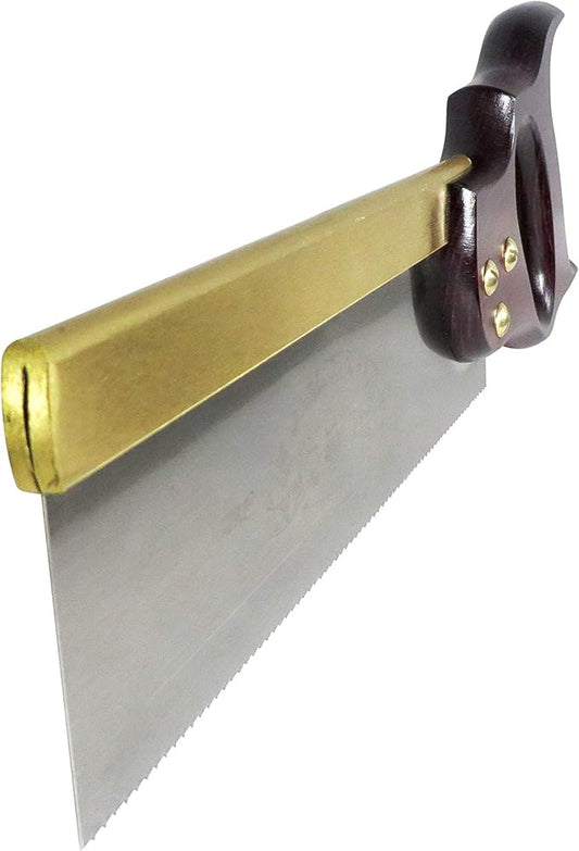 Lynx Thomas Flinn Taytools British 10 inch Tenon Saw with Stained Beech Handle 15 TPI and Filed for Crosscutting