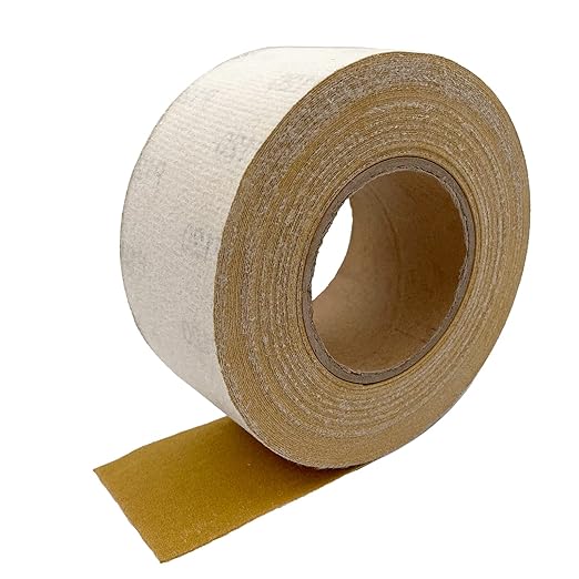 120 Grit Hook and Loop Sandpaper Roll, 2-3/4" X 20 Yard Aluminium Oxide Hook-and-Loop Backed Sand Paper Emery Cloth for Wood Furniture Finishing Metal Sanding Polishing and Woodworking