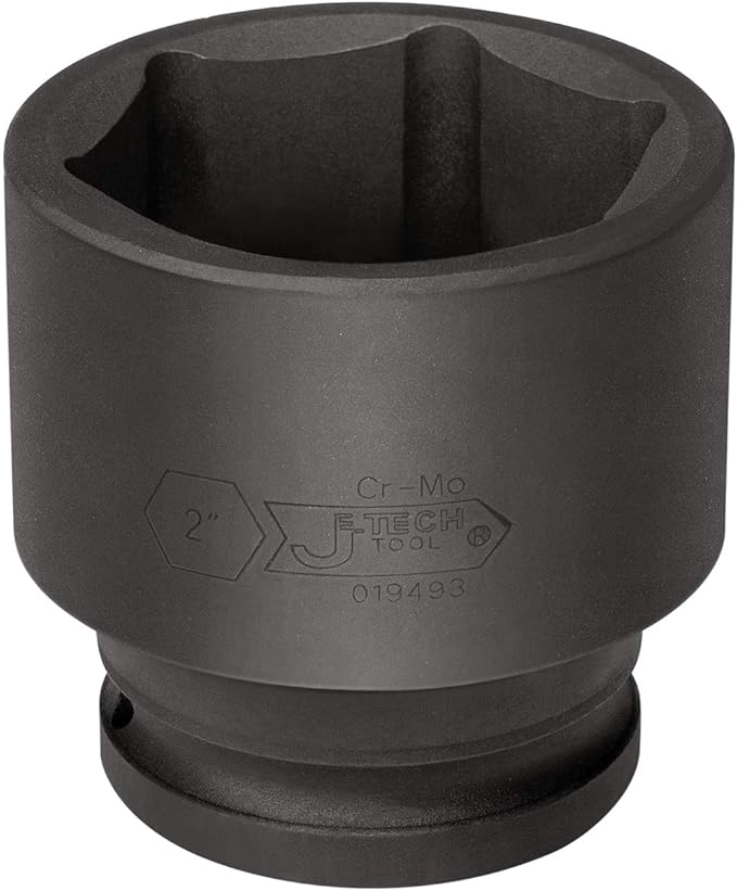 Jetech 3/4 Inch Drive 2 Inch Standard Impact Socket, Made with Chrome Molybdenum Alloy Steel, Heat Treated, 6-Point Design, SAE