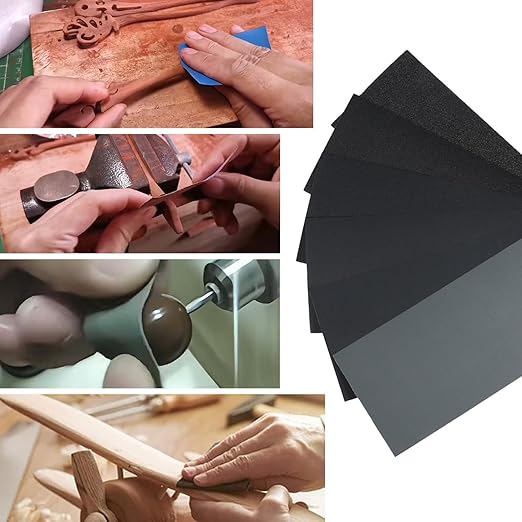 60 Pcs 9x3.6 Inch 6 Grit Mixed Packing Wet and Dry Sandpaper Sheets, Woodworking Furniture/Automobiles/Metal/Lacquer Polishing Sanding Sheets, 80/150/320/600/1000/1500 Grit