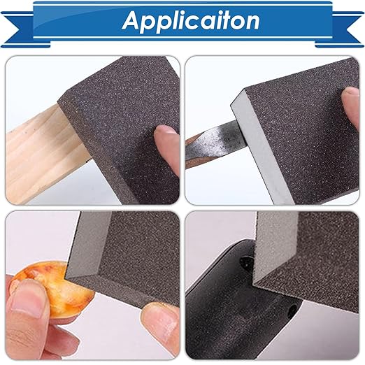 6Pcs Sanding Sponge 180 Grit Sanding Block Washable and Reusable for Wood, Metal, Wall Polish
