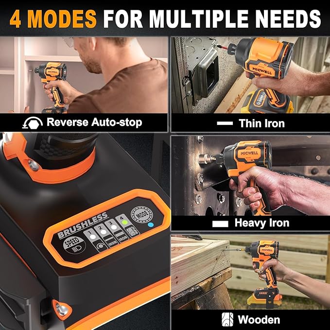 Cordless Impact Driver and Drill Combo Kit (Tool Only) Compatible with Dewalt 20V Max Battery, Up to 2300 In-lbs Brushless1/4" Impact Driver and 620 In-lbs 3/8" Power Drill with Tool Bag, LED Light