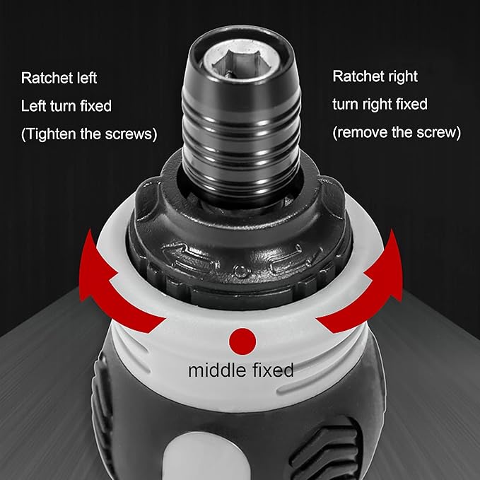Short ratchet screwdriver CR-V hardened hard dual-purpose screwdriver head Telescopic dual-purpose screwdriver cross Slotted screwdriver head Screwdriver powerful magnetic multi-function