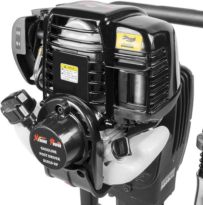 XtremepowerUS 38cc Gas-Powered T Post Driver Fence Post Driver Gasoline Piling 4-Stroke EPA Certificated w/Rolling Case