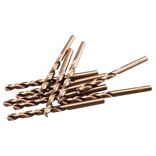 1/4" M35 Cobalt HSS Jobber Length Twist Drill Bit with Straight Shank,Heavy Duty, Pack of 10 PCS, Drilling for Cast Iron, Heat-Treated Steel, Stainless Steel and Other Hard Materials by LU&MN