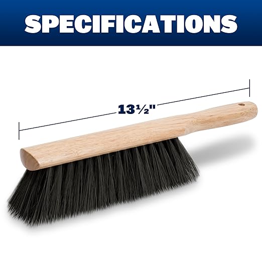 MARSHALLTOWN 13 1/2 Inch Beaver Tail Brush, 12 Pack, Black Horsehair Fibers, Masonry, Concrete, Made in The USA, 6517