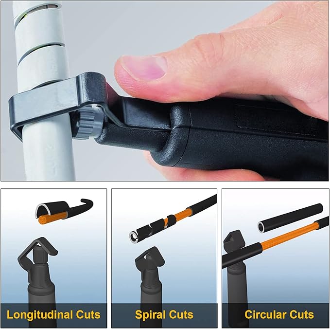 19-40mm Coaxial Mid Span Round Cable Stripper - With Adjustable Cutting Depth Cable Jacket Slitter, Radial Stripper, for Fast and Precise Removal of Cable Jackets - 3/4" to 1 5/8" Diameter