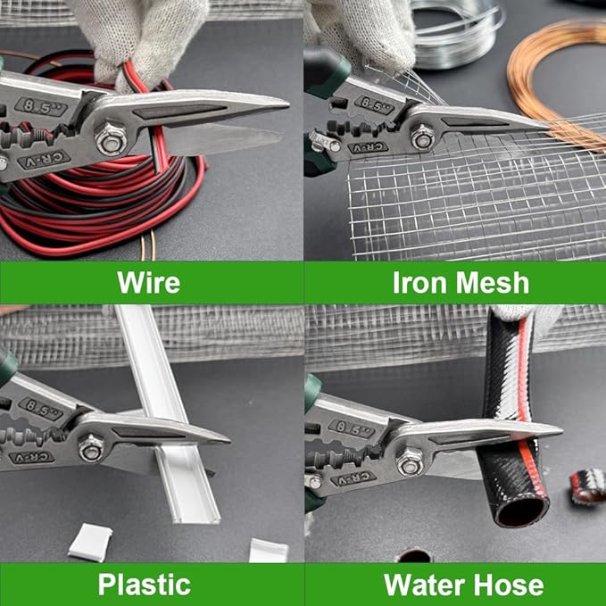 Heavy Duty Scissors, 8.5'' Multi-Functional Scissors, Comfortable Non-Slip Handle, Sharp Serrated Edge, Industrial Shears for Metal Sheets, Wires, Leather, Plastic, Hemp Rope