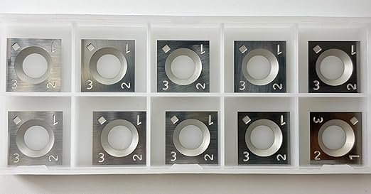 14mm Square Carbide Inserts for Woodturning & Planers | 14x14x2mm Replacement Blades Fits Spiral/Helical Cutter Heads, Wood Lathe Tools | 10pcs
