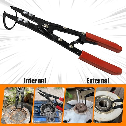 38700 Spindle Snap Ring Pliers Internal External, 10" Large Snap Ring Pliers Heavy Duty Circlip Pliers Car Repair Tools Kit for for Ford SD Uninstall Remove Tools with Ratchet Locking 2025 Upgraded