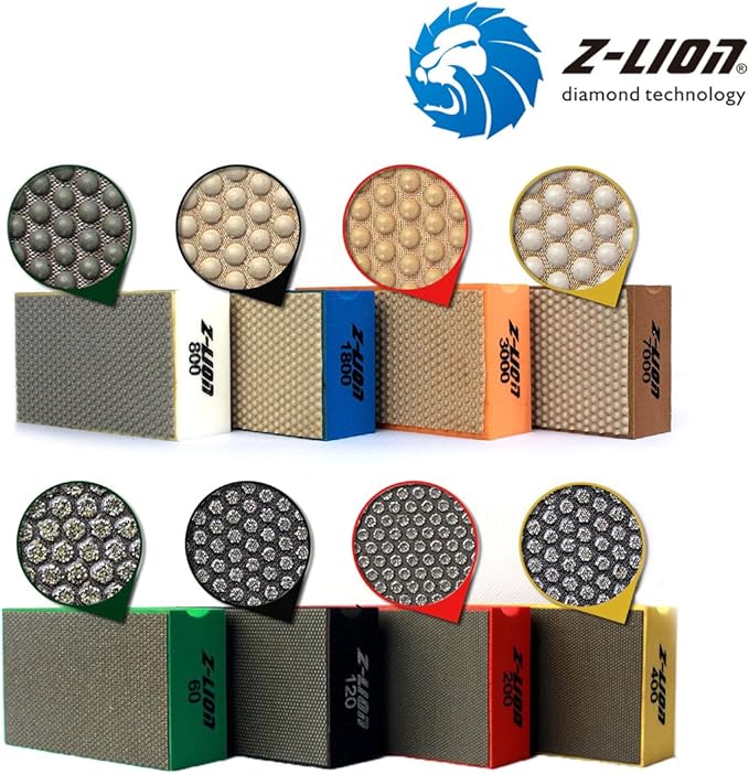 More Buying Choices for Z-Lion Diamond Hand Polishing Pads Arc Shape Back for Glass Stone - Pack of 8 Pcs