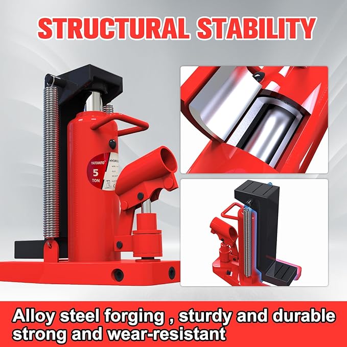 2.5 Ton/5 Ton Toe Jack | 2-in-1 Hydraulic Bottle Jack with Pump Handle Dual Purpose Lifting Capabilities for Top and Toe, for Car Farm Home