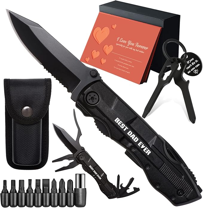 Gifts for Dad from Daughter, Fathers Day Birthday Gifts for Dad, Pocket Knife for Stocking Stuffers, Multitool Gadget for Christmas Dad Gifts, Stocking Stuffers for Dad