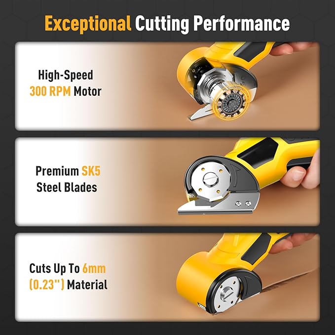 Electric Cardboard Cutter, Electric Box Cutter with 4V 2000mAh Rechargeable Battery, 0.23inch Cutting Thickness for Cardboard, Boxes & Crafting, with Extra Blade