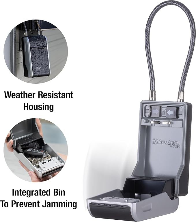 Master Lock High Capacity Key Lockbox, Combination Dial, Removable Cable