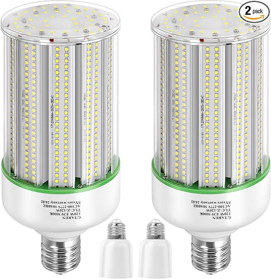 120W LED Corn Light Bulb 2pack,Replacement Metal Halide HPS CFL 500 Watt HID lamp,5000K E39 Mogul Base LED Corn lamp,for Area Lighting Wearehouse Factory Parking lot shoebox Bay Light